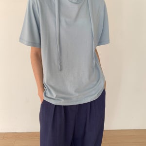 [비가더] DRAPED SCARF TEE (black, white, sora, gray)
