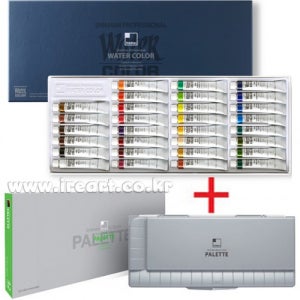 [결합상품] 신한 전문가용 수채화물감 30색 세트 (7.5ml) + 신한 수채화 팔레트 42칸
