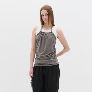 [사비에] Ati String Halter Neck Sleeveless (Ash Brown)