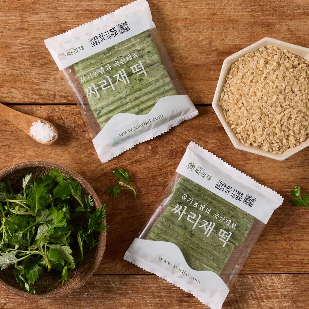 Maeulgiyeopsarrijae Mugwort Brown Rice Jeolpyeon (Salt-free Brown Rice Tteok) 1pc