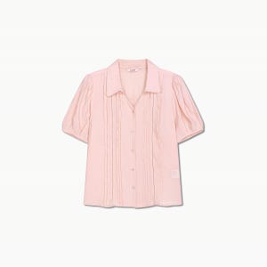 리스트 핀턱 브이 카라 퍼프 셔츠 TWWSTQ62120