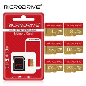 고속 클래스 10 TF SD 메모리 카드 256GB 128GB 64GB 32GB 16GB 8GB 4GB U3 등급 SD 어댑터 포함, 스마트폰 DVR용 확장형 저장소, 초소형 용량