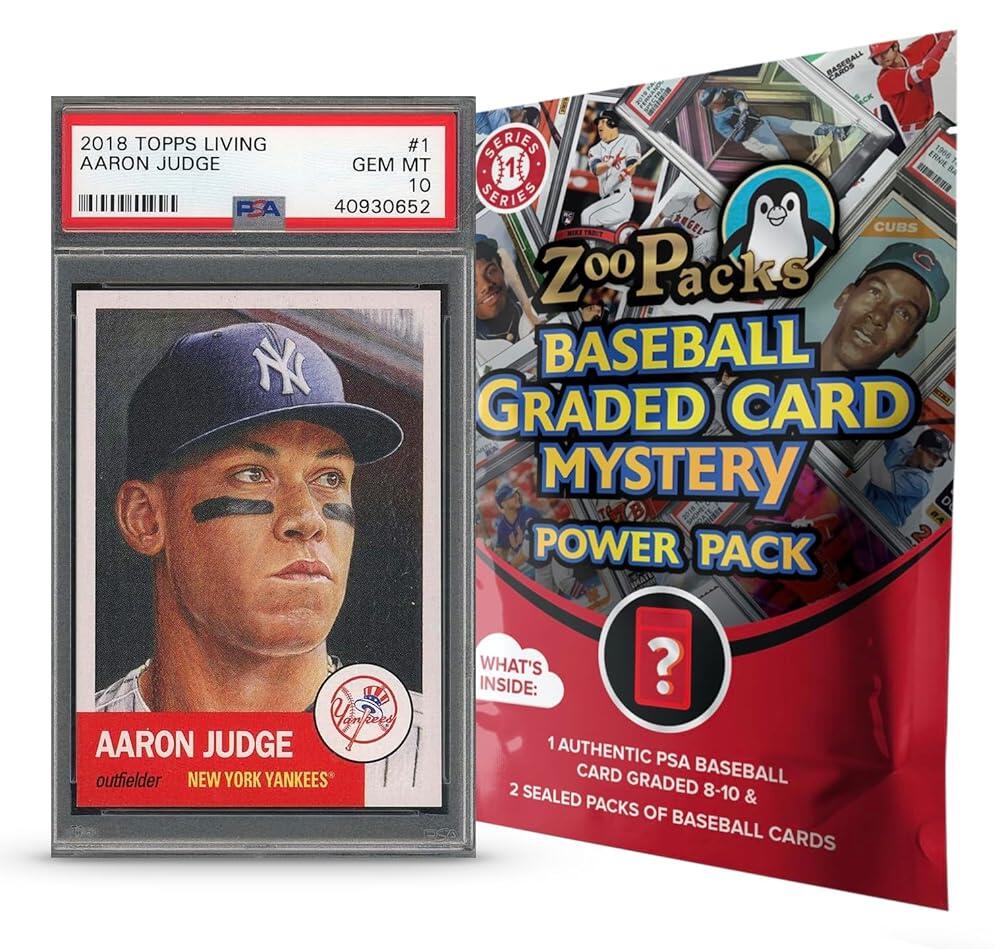 미국출고 평점4.5+ 161038 Aaron Judge PSA 등급 카드 미스터리 파워 팩 - 아론 심사 1개 및 당 2팩 아마존 독점