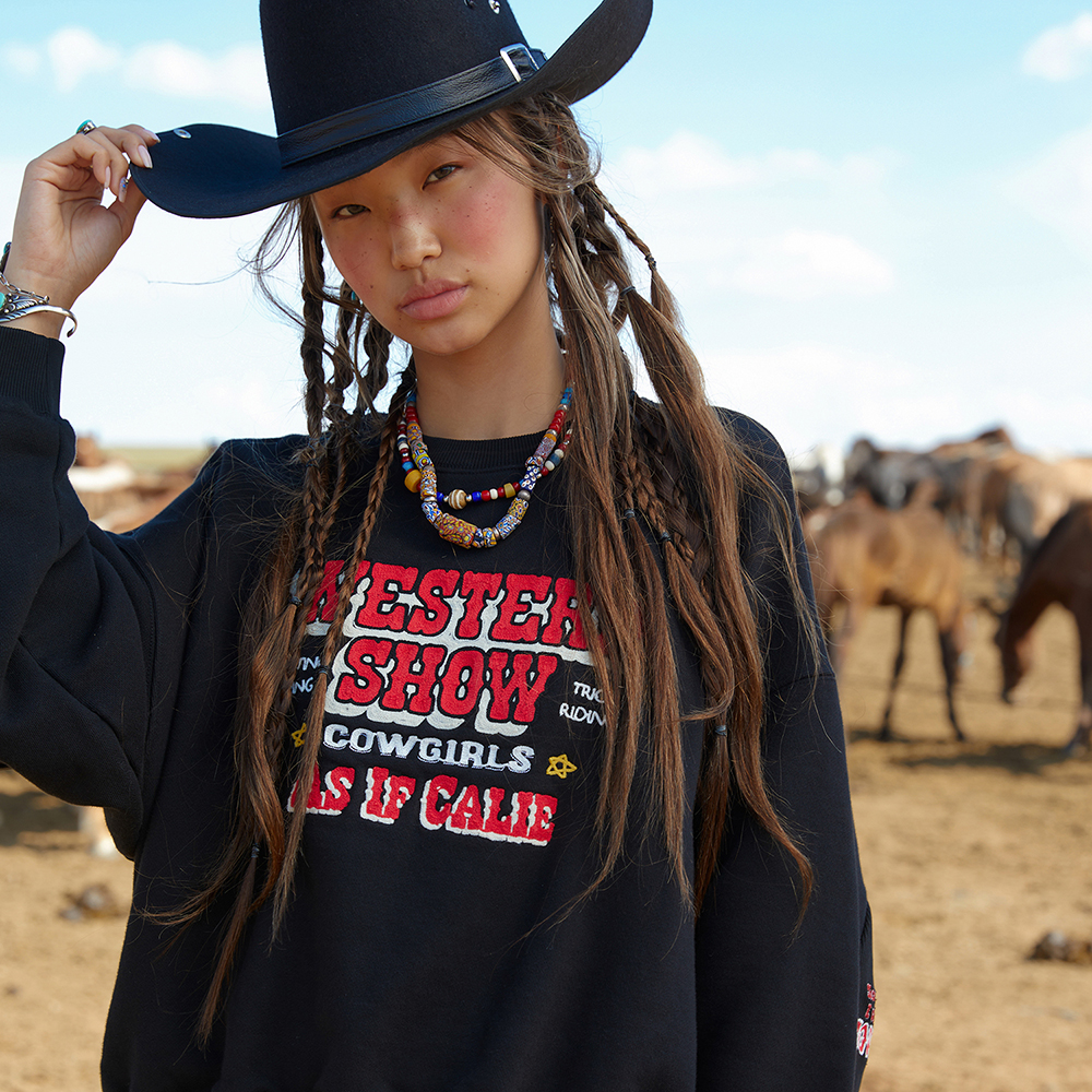 [에즈이프캘리] WESTERN SHOW SWEATSHIRT BLACK