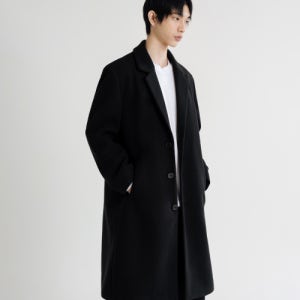 [리메인세컨드] 울 블렌드 오버핏 싱글 코트 [블랙] LMCT01