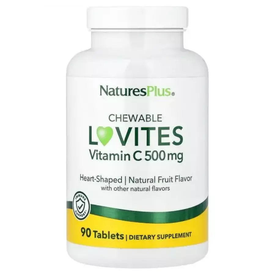 <b>NaturesPlus</b>, Chewable Lovites, Vitamin C, Natural Fruit, 90 Tablets