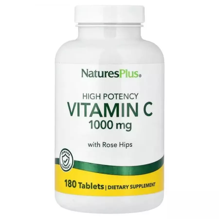 <b>NaturesPlus</b>, Vitamin C With Rose Hips, High Potency, 180 Tablets