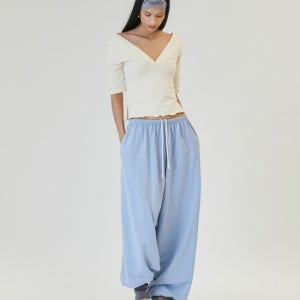 프로젝트 웨이브 Shirring Color Banding Pants [Sora]