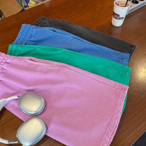[기획세일10%]다이브 피그먼트 백포켓 라벨 5부 트레이닝팬츠