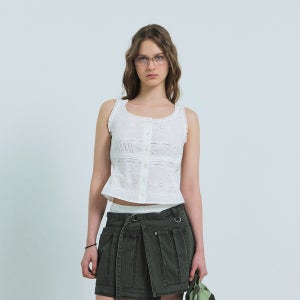 [그로브] BLESS SLEEVELESS BLOUSE (WHITE)
