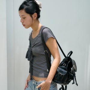 [라츠유] [Leather] Nostalgia Twinkle Backpack BLACK LOTS5BAW521OBK