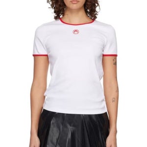 마린세르 여성 티셔츠 화이트 레드색 261020F110042 White Moon Logo Bicolor Baby Fit T shirt 155518737