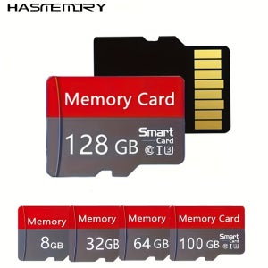 클래식 레드 & 그레이 메모리 카드 고속 C10 U3 메모리 카드, 128GB 100GB 64GB 32GB 8GB 용량 선택 가능, 스마트폰, 태블릿, 카메라, 게임 콘솔,