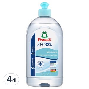 프로쉬 제로 맨손 주방 세제 500ml 4개입 독일 저자극 완료 무향 식물성 계면활성제 설거지 퐁퐁
