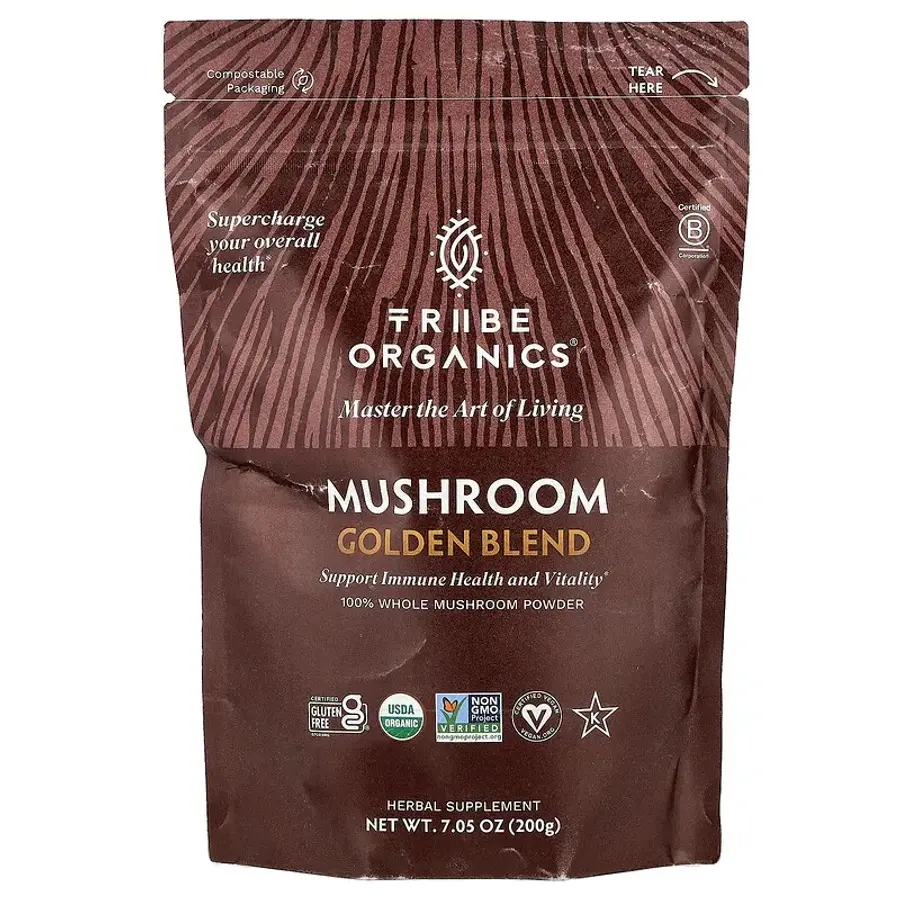 [iHerb 공식] Tribe Organics, 골든 <b>버섯 혼합물</b>, 200g(7.05oz)