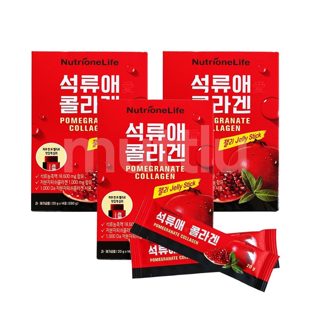 <b>뉴트리원라이프</b> 뉴트리원 <b>석류애 콜라겐</b> 젤리스틱 20g 14포 x 3팩
