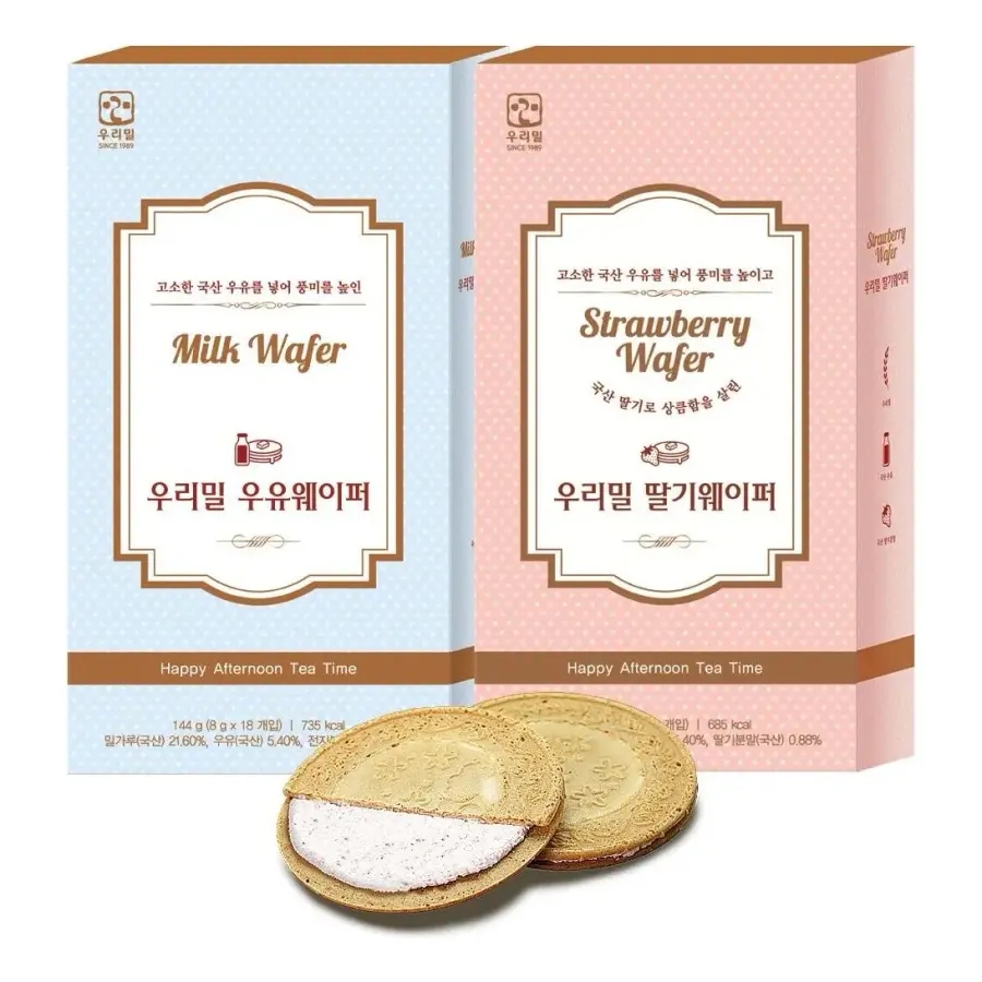우리밀 우유웨이퍼 딸기웨이퍼