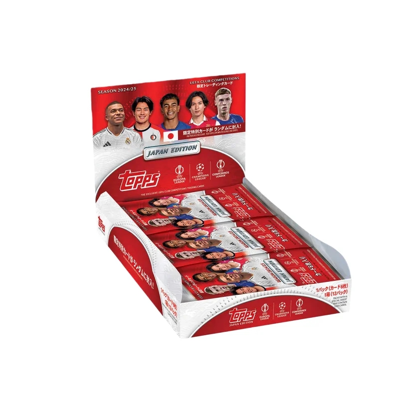 오리지널 2025 탑스 컬렉션 카드 일본판 축구 사쿠라 한정판 홀란드 야말 사인  02 12 packs per box