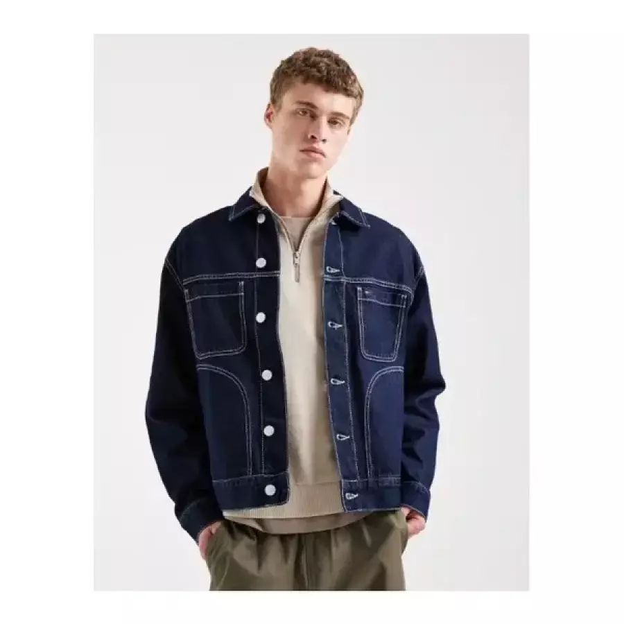 타미 진스 남성 청자켓 데님 점퍼 ranch 자켓 + contrast stitching dark wash 블루 3887