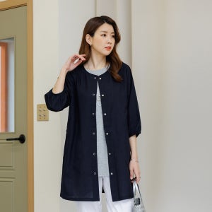 보턴라운드린넨자켓