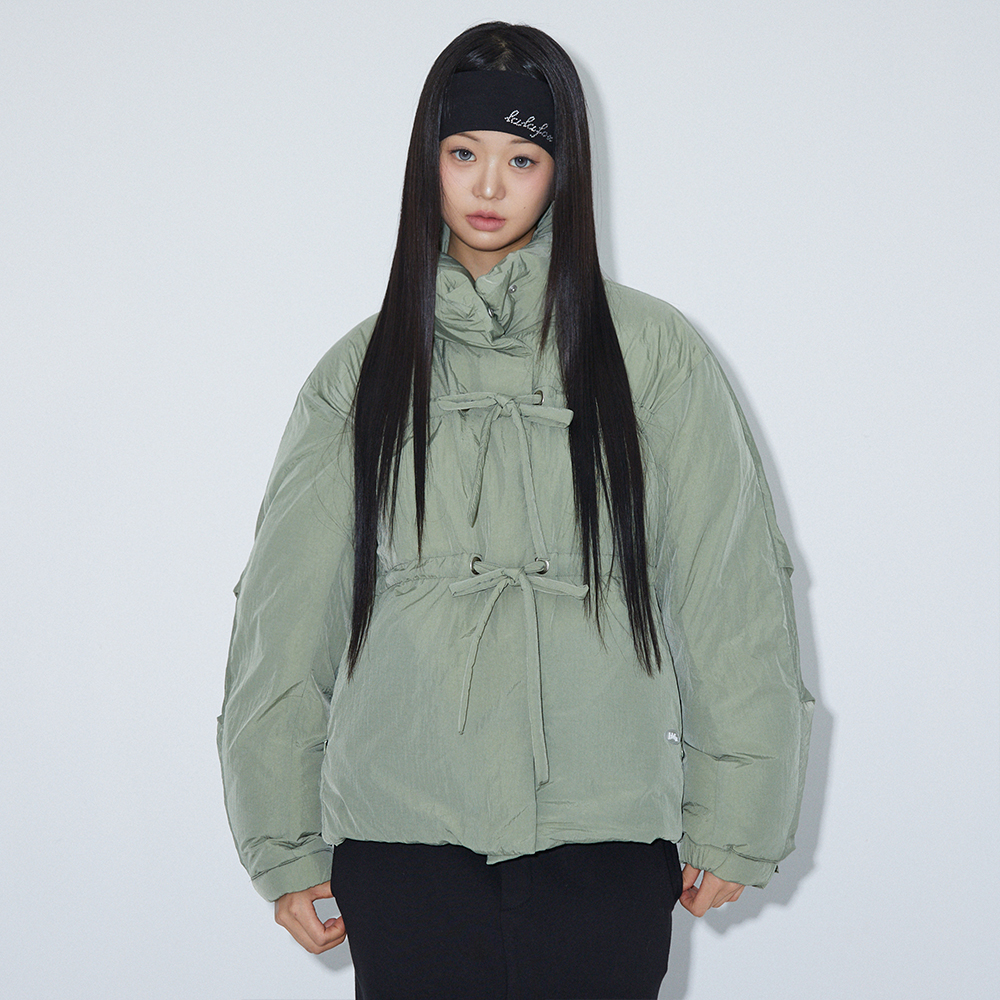 라라폭스 RIBBON OVERSIZED DOWN JACKET KHAKI BQ4NZ001