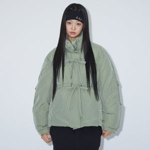 라라폭스 RIBBON OVERSIZED DOWN JACKET KHAKI BQ4NZ001