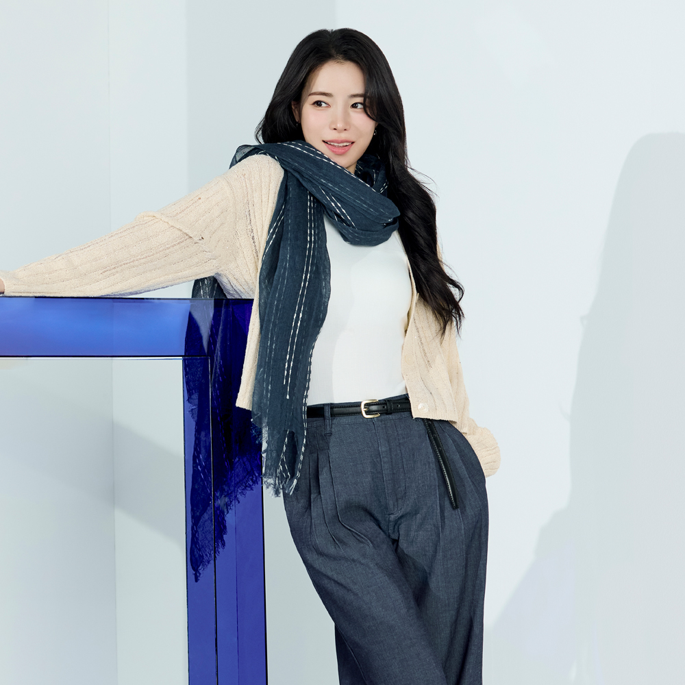 더엣지 프렌치린넨 스티치 머플러