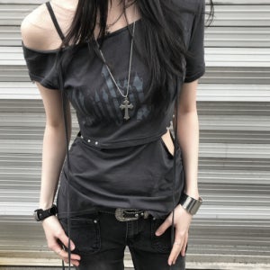 [리버뉴스] BLAVKNESS HALTERNECK LOGO TEE_GRAY 2057537754256