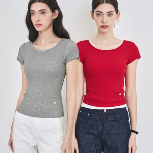 [커스텀어클락 우먼] [캡내장] 컴포트 U넥 하프 티셔츠 10 COLOR COWTS001 COWTS001