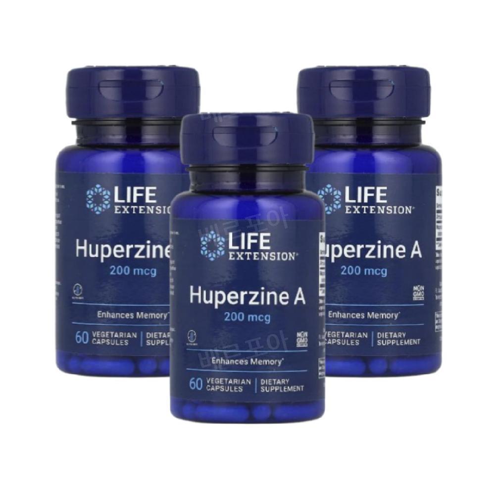 라이프익스텐션 라이프익스텐션 Huperzine A <b>후퍼진</b> 200<b>mcg</b> 60캡슐 3개
