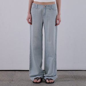 [오데스] WAISTLESS DENIM PANTS - ICE BLUE