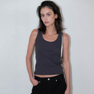 [이브세이지] [6차 리오더] Ribbed tank top (Charcoal)