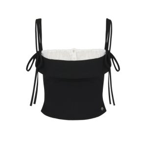 [페인오어플레져] HEART RIBBON TOP black PP25FWTO01BK