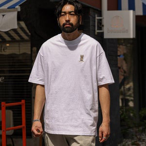 (L-7XL)퍼피크루 반팔티 T074[OKK 빅사이즈 헤리테이프 강아지자수 사이드슬릿]