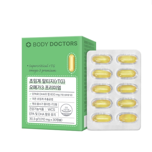 바디닥터스 초임계 알티지 오메가3 프리미엄 1010mg x 30캡슐, 6개