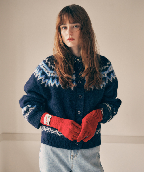 [로라로라] ROUND COWICHAN CARDIGAN NAVY 5007370721