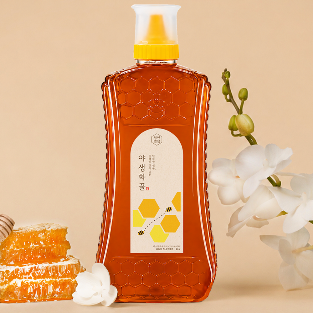 Cheongnyeon Beoljip Wildflower Honey 2kg, Natural Honey, Local Honey