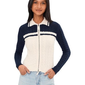 메이드웰 컬러블록 카리 지퍼 코튼 부클 가디건 여성 집업 Women s Colorblock Kerry Zip Cotton Boucle Cardigan 100409 155730871