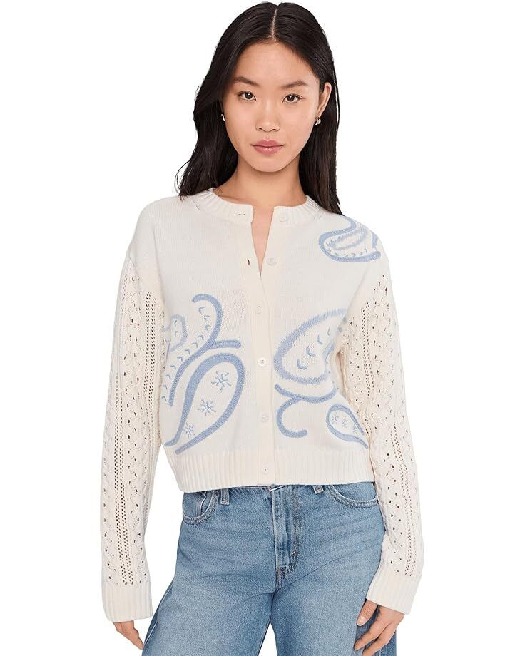 스플렌디드 그레이시 자카드 가디건 크롭핏 크림색 여성 Women s Gracie Jaquard Cardigan 100599691139608 155731388