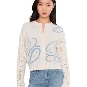스플렌디드 그레이시 자카드 가디건 크롭핏 크림색 여성 Women s Gracie Jaquard Cardigan 100599691139608 155731388