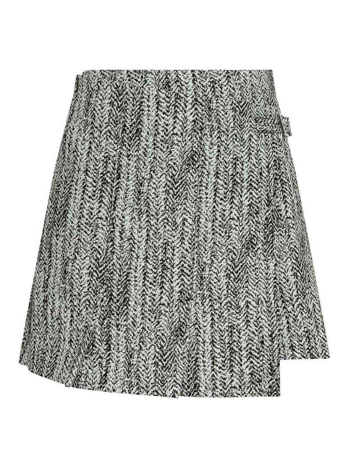 가니 25SS Ganni 코튼 Tweed Wrap 미니 스커트 W0054371