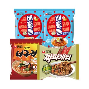 배홍동 비빔면 8봉 + 짜파게티 5봉 + 너구리 5봉[짜파게티,배홍동,안성탕면,농심,신라면]