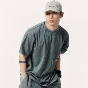 [챕터엑스] 피그먼트 머슬핏 소프트 숏 슬리브 (Green)