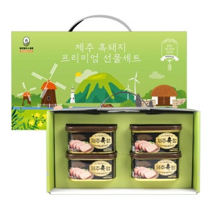 제주하우스 제주 흑돼지 프리미엄 캔햄 선물세트 NEW 4호