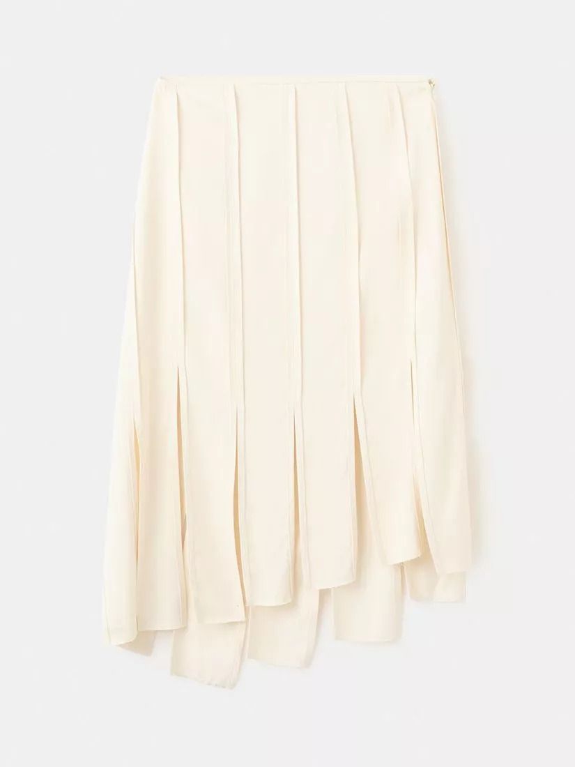 망고 미드 라이즈 비대칭 플리츠 미디 스커트 베이지 Mid Rise Asymmetric Pleated Midi Skirt, Beige 115183372 155811341