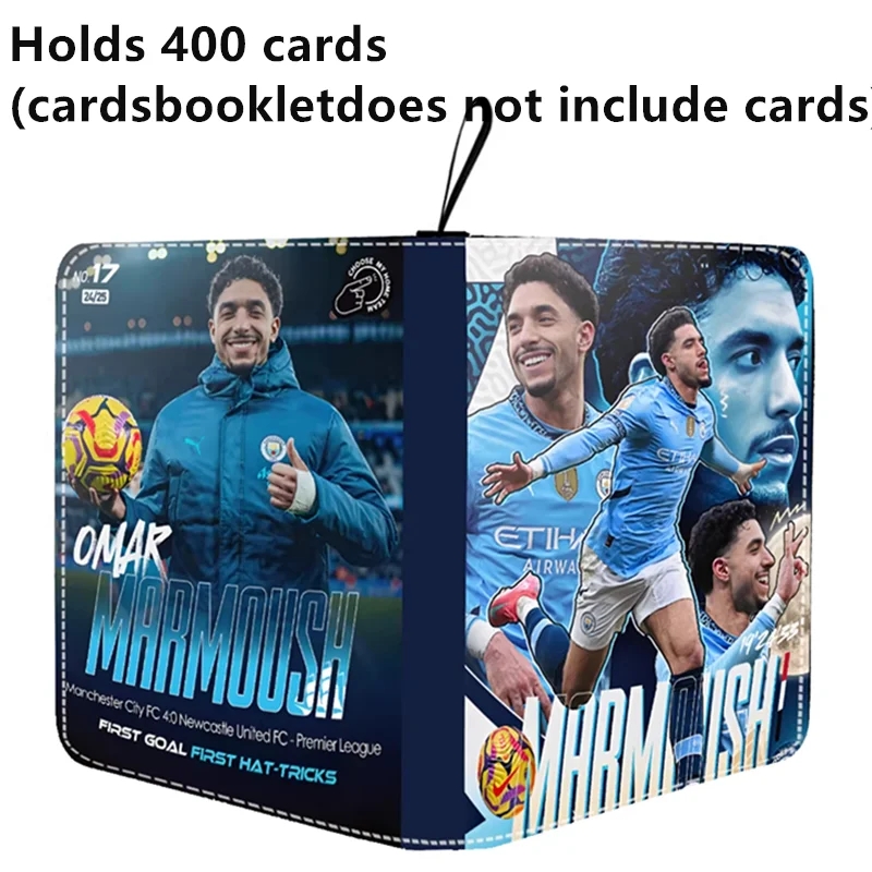 400/900장 축구 스타 호날두 메시 음바페 카드 앨범 북 폴더 4/9 TCG 카드 슬롯 컬렉션 지퍼 카드 바인더  18 O-hold 400 cards