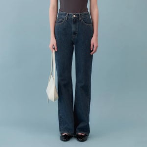 포유어아이즈온리 Wide Flared Denim (Mid Blue)