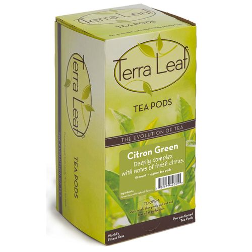 바론넷 커피 테라 리프 시트론 녹차 포드 - 싱글 서브 커피 Baronet Coffee Terra Leaf Citron Green Tea Pods - 3 Boxes of 18 Si