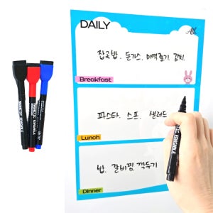 냉장고 메모보드 붙이는 투명 스케줄러 컬러형, 아티스트허브