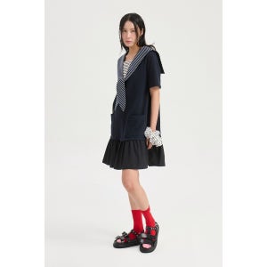 [럭키슈에뜨]Stripe Sailor Collar Mini Dress (multi color) 멀티 컬러 LFDAM25530XXX